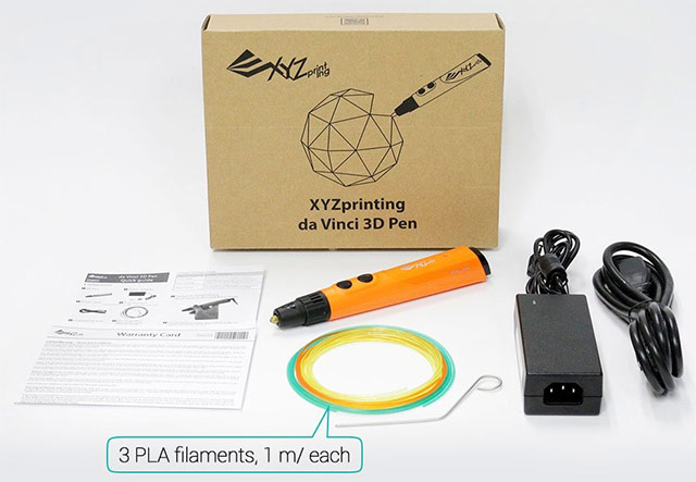 XYZ Printing da Vinci 3D Pen: il contenuto della confezione