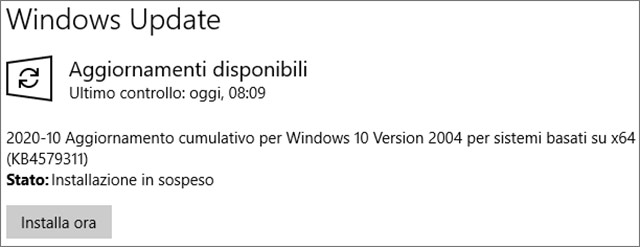 Il Patch Tuesday di ottobre 2020 per Windows 10