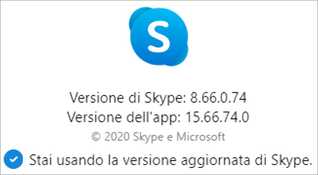 L'aggiornamento di Skype alla versione 8.66