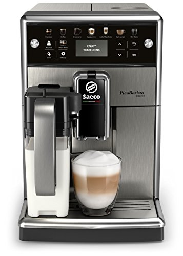 Saeco PicoBaristo Deluxe SM5573/10 Macchina per espresso automatica in acciaio inox con caraffa per latte e pulsanti tattili