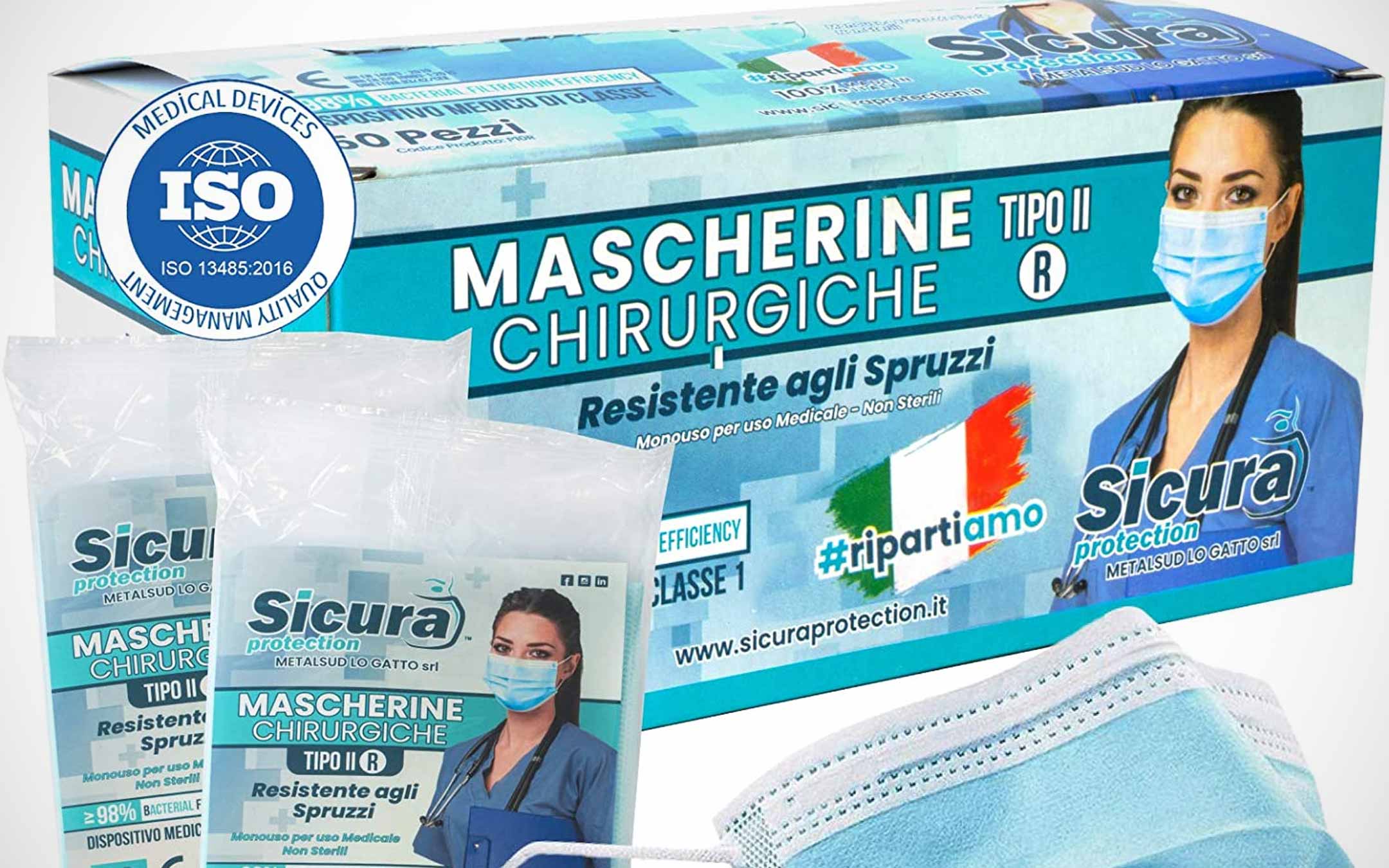 50 mascherine chirurgiche Made in Italy in offerta su Amazon