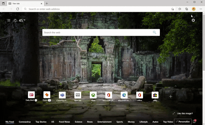 Microsoft Edge: nuovo menu raccolte