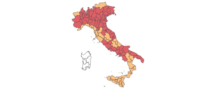 Zona rossa e arancione, come cambiano le regioni da oggi