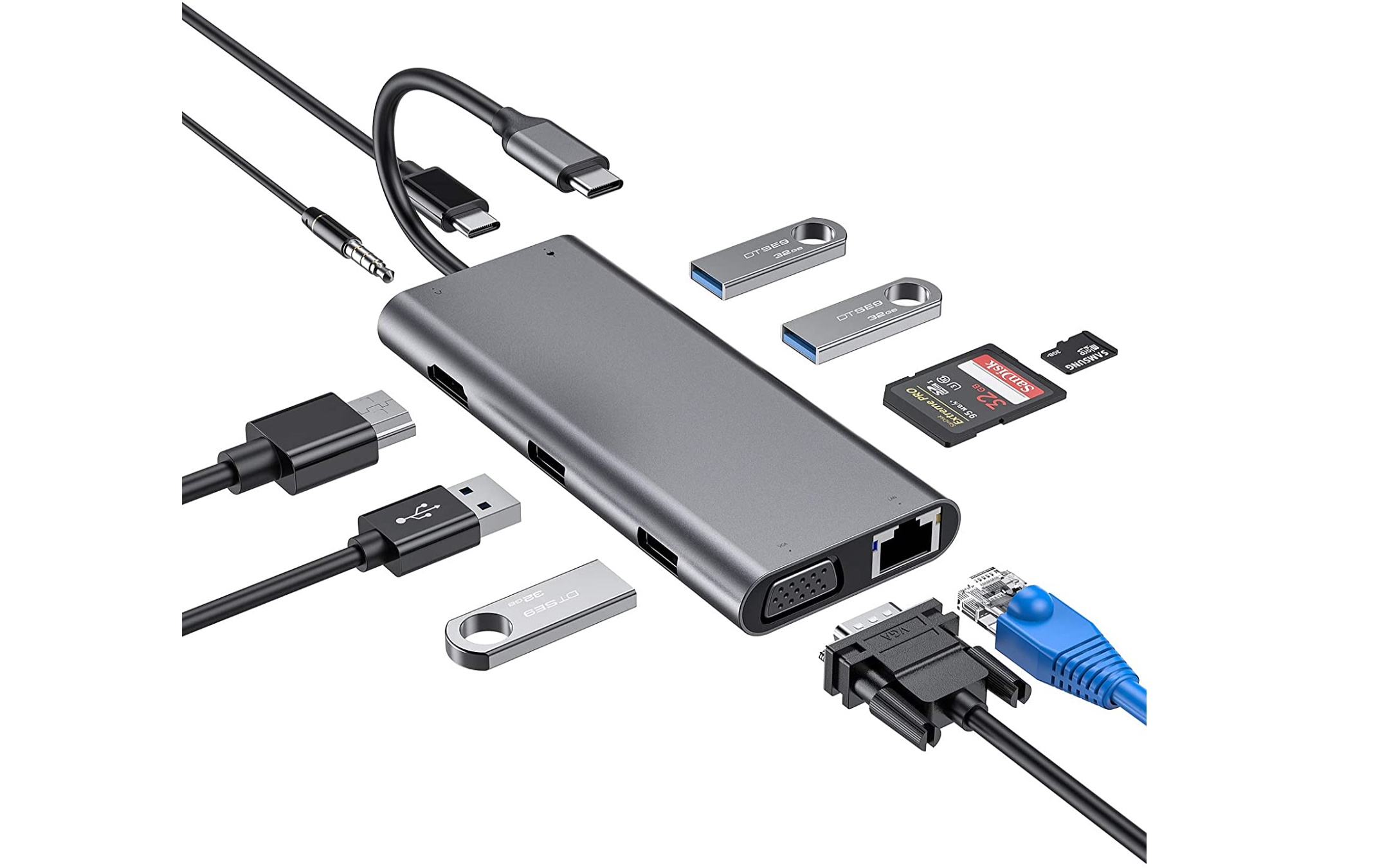 HUB USB-C 11 in 1 HDMI 4K per Mac e PC in offerta