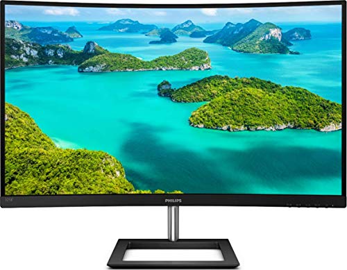 Philips Monitor Gaming 325E1C Monitor Curvo, Freesync 75 Hz, LED da 32″, 2K Quad HD 2560 x 1440 VA, 4 ms, HDMI, Display Port, VGA, Flicker Free, Low Blue Light, Ultra Wide Color, VESA, Nero