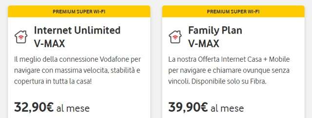 Vodafone V-Max: piani tariffari