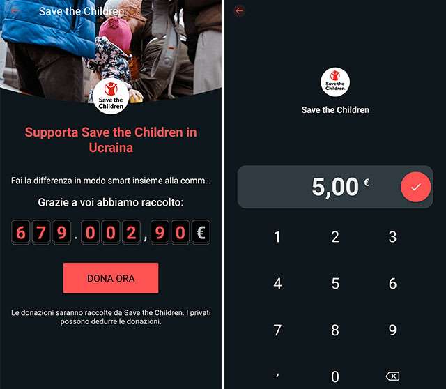 Le donazioni a Save the Children attraverso l'app di Satispay