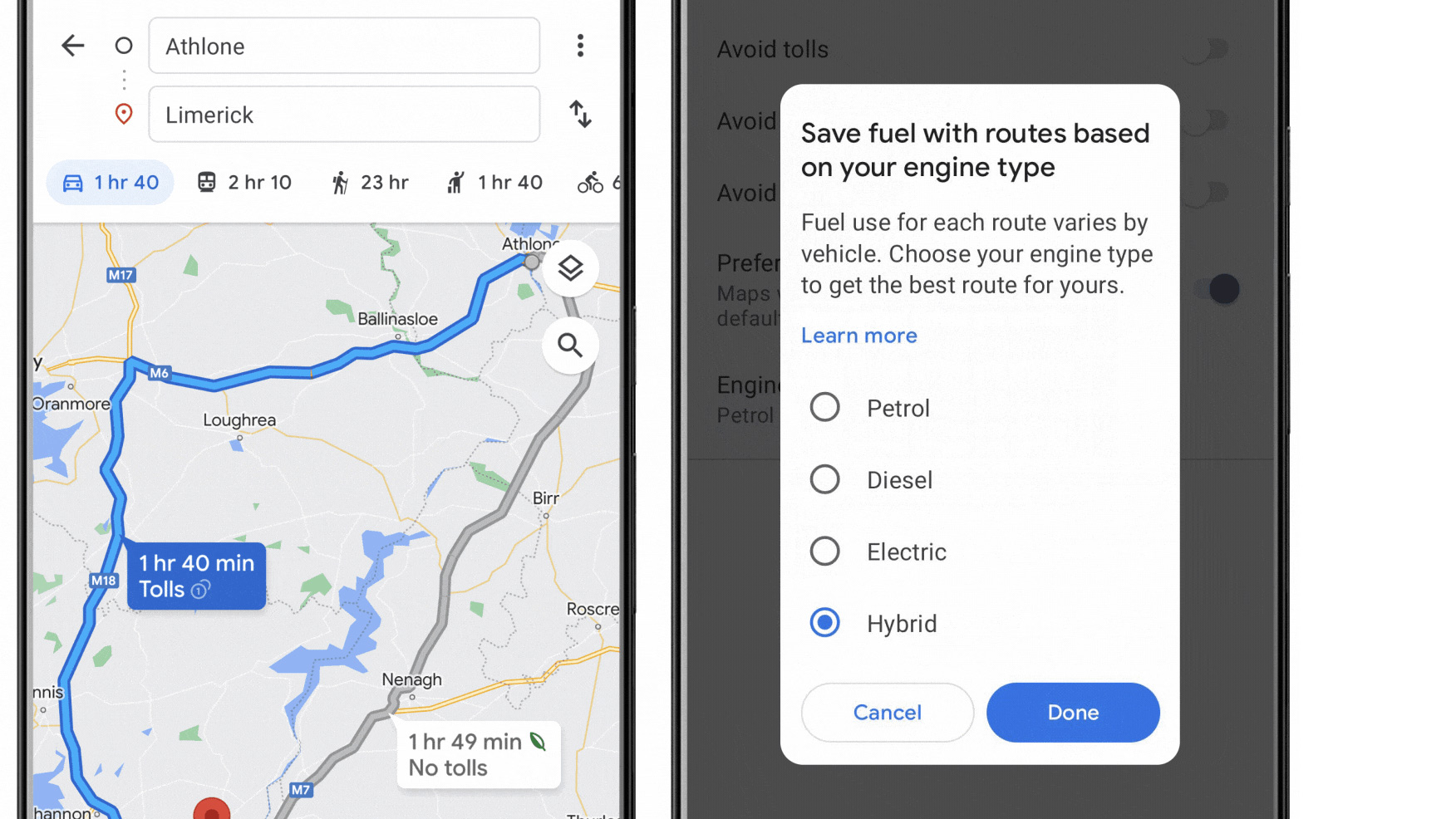 Google Maps: in arrivo l’opzione ‘Percorso più efficiente’ per EV, ibride, diesel e benzina