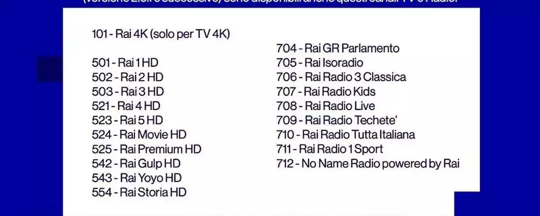 RAI canali tematici HD 4K HBBTV digitale terrestre