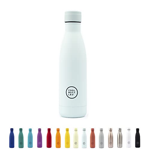 Cool Bottles – Borraccia Termica in Acciaio Inox – 500 ml – Pastel Sky – 26,5 x 7 cm – Bottiglia Termica Ermetica – Bevande Fredde 36 Ore e Calde 18 Ore – Triple Parete -Cool Technology – Senza BPA