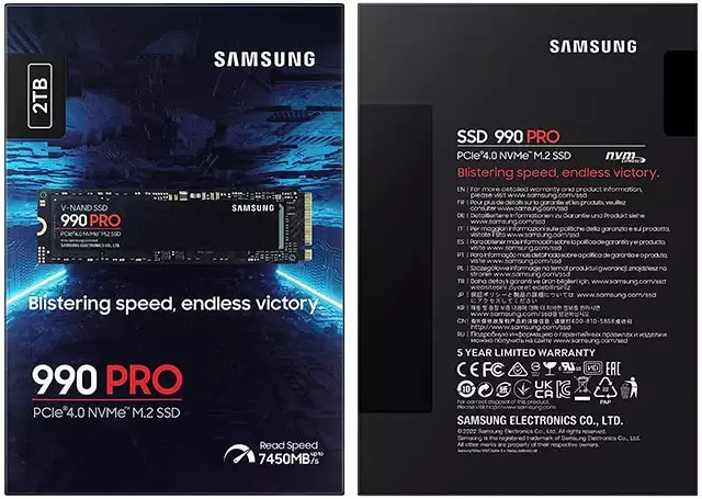 La SSD da 2 TB della linea Samsung 990 PRO