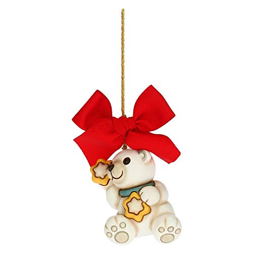 THUN – Addobbo per Albero di Natale, Orso Polare – Decorazioni Natale Casa – Formato Grande – Ceramica – 5,2 x 4 x 6,5 h cm