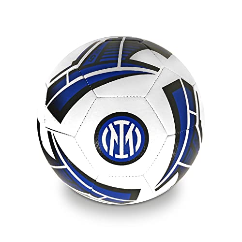Mondo Sport  – Pallone da Calcio cucito F.C. Inter Milano – size 5 – 410 g – Prodotto ufficiale – Colore Nero/azzurro/bianco – 13642