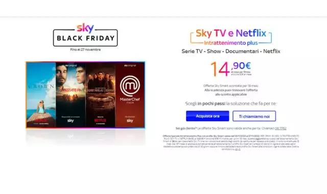 Sky TV e Netflix Black Friday sconto