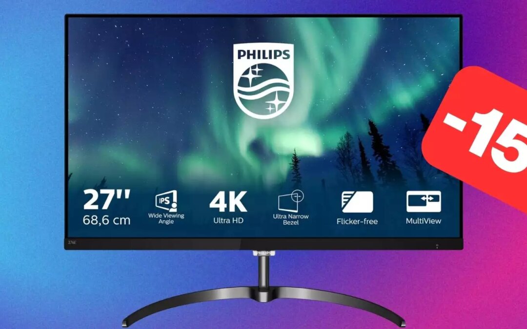 Monitor Philips 27″ con risoluzione 4K in SCONTO su Amazon