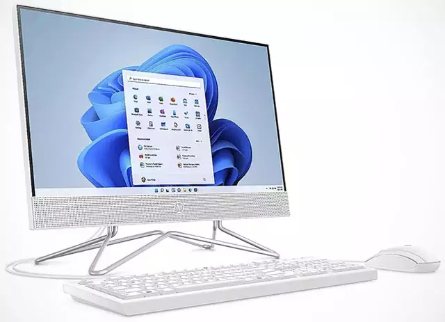 Il design di HP 22, PC all-in-one da 21,5 pollici con processore Intel e Windows 11