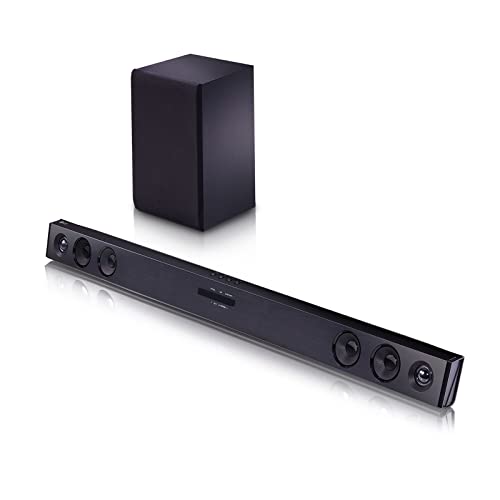 LG SQC2 Soundbar TV 300W, 2.1 Canali con Subwoofer Wireless, Soundbar Dolby Digital, Bluetooth, Ingresso Ottico, Ingresso AUX 3,5mm, USB