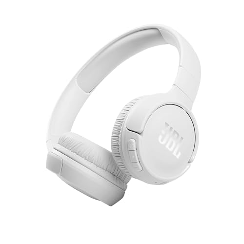 JBL Tune 510BT Cuffie On-Ear Wireless, Bluetooth 5.0, Pieghevole, Microfono Integrato, Connessione Multipoint e ad Assistente Vocale, fino a 40 Ore di Autonomia e Ricarica Veloce, Bianco