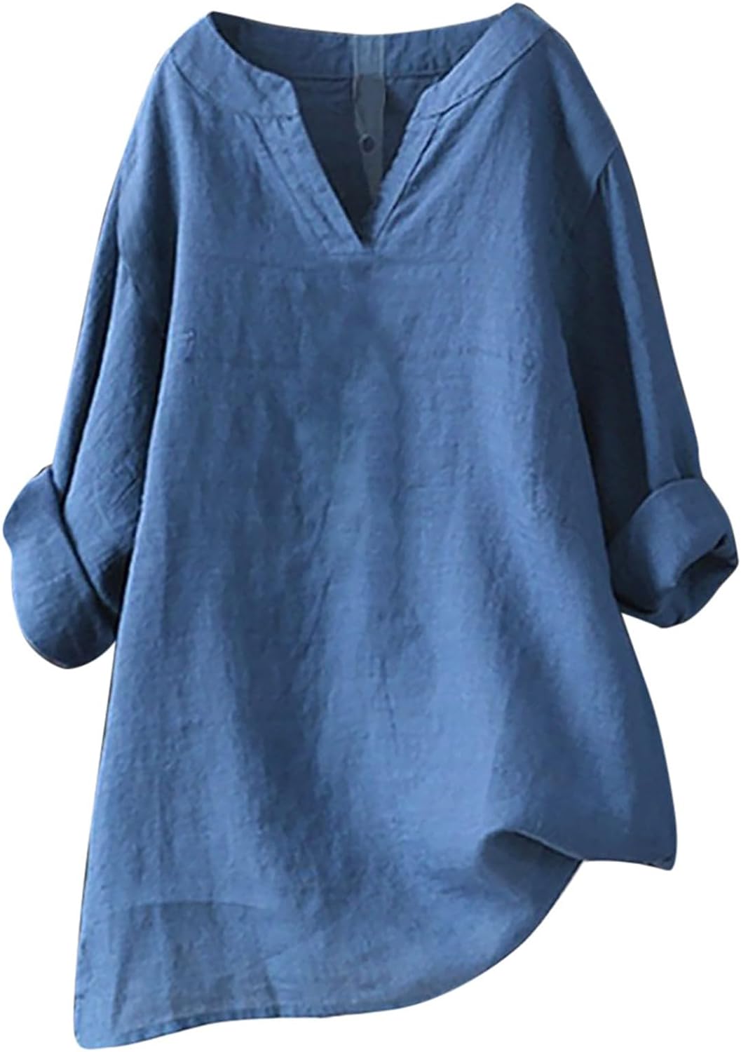 Uwdiohq Camicia di Pizzo Camicia a Maniche Lunghe in Cotone e Lino Tinta Unita da Donna Gonna da Spiaggia Bluse Eleganti da Cerimonia Magliette Maniche Corte Donna