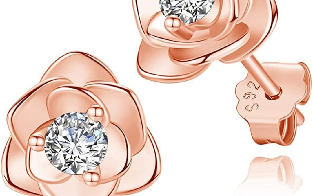 Orecchini Donna Argento 925 Rosa Oro Argento Set Orecchini Gioielli Donna offerta Regalo Donna per Lei Amiche Moglie Mamma Amica Compleanno San Valentino Natale Anniversario Festa Della