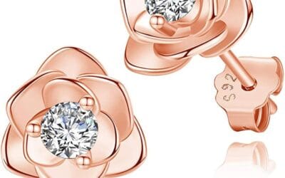 Orecchini Donna Argento 925 Rosa Oro Argento Set Orecchini Gioielli Donna offerta Regalo Donna per Lei Amiche Moglie Mamma Amica Compleanno San Valentino Natale Anniversario Festa Della