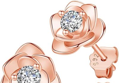 Orecchini Donna Argento 925 Rosa Oro Argento Set Orecchini Gioielli Donna offerta Regalo Donna per Lei Amiche Moglie Mamma Amica Compleanno San Valentino Natale Anniversario Festa Della
