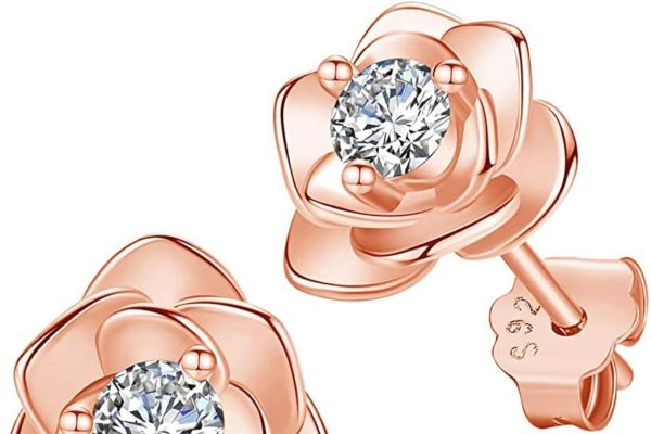 Orecchini Donna Argento 925 Rosa Oro Argento Set Orecchini Gioielli Donna offerta Regalo Donna per Lei Amiche Moglie Mamma Amica Compleanno San Valentino Natale Anniversario Festa Della