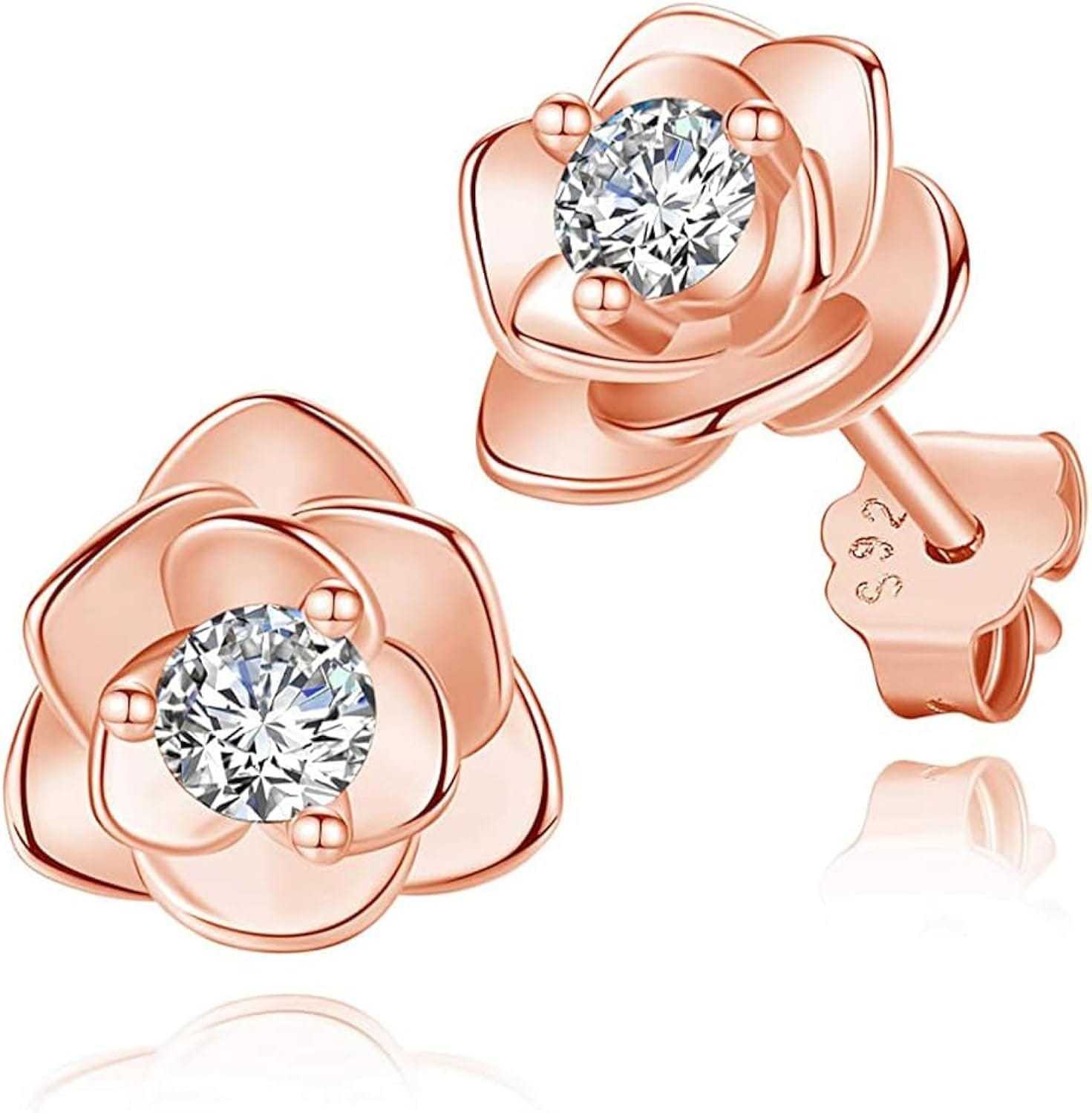 Orecchini Donna Argento 925 Rosa Oro Argento Set Orecchini Gioielli Donna offerta Regalo Donna per Lei Amiche Moglie Mamma Amica Compleanno San Valentino Natale Anniversario Festa Della