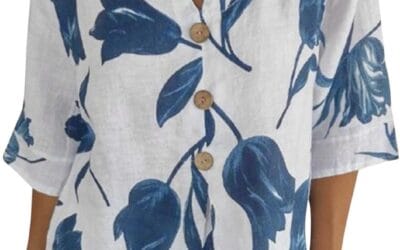 2024 Camicetta Donna in Lino Cotone Estive Camicie Maniche Corte con Bottoni Tunica Solidi Blouse Canotta Elegante Top Blusa Camicie Offerte di Primavera Comoda e Traspirante Classico Maglietta