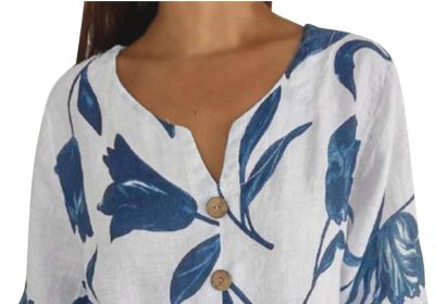 2024 Camicetta Donna in Lino Cotone Estive Camicie Maniche Corte con Bottoni Tunica Solidi Blouse Canotta Elegante Top Blusa Camicie Offerte di Primavera Comoda e Traspirante Classico Maglietta