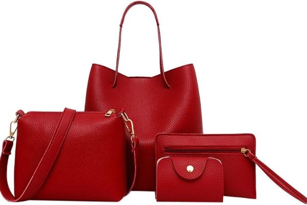 Piccole borse da donna sotto 5 4 pezzi donna modello pelle borsa a tracolla + borsa a tracolla + pacchetto carte offerte lampo borse donna