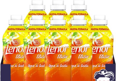 Lenor Elisir Ammorbidente Lavatrice Concentrato, 200 Lavaggi (8X25), Sogno Di Sicilia, Freschezza Di Lunga Durata E Morbidezza Di Origine Vegetale, Lenzuola Profumate
