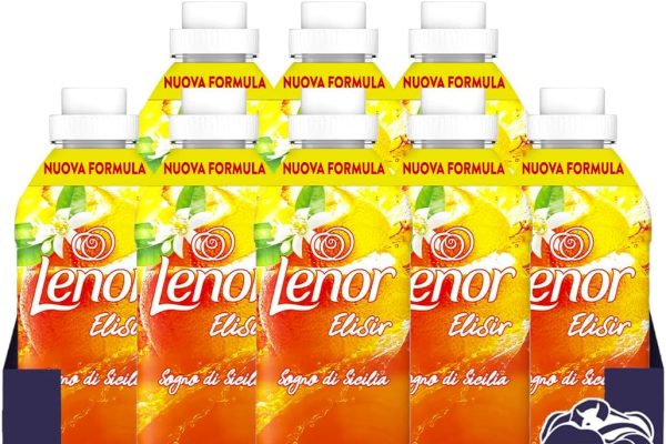 Lenor Elisir Ammorbidente Lavatrice Concentrato, 200 Lavaggi (8X25), Sogno Di Sicilia, Freschezza Di Lunga Durata E Morbidezza Di Origine Vegetale, Lenzuola Profumate