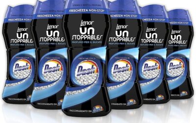 Lenor Profumatore Bucato Perle Profumate Lavatrice, Unstoppables Freschezza Di Dash, Confezione da 6 (6 x 210 g), Intensificatore di Profumo, Maxi Formato, 100% Plastica Riciclata
