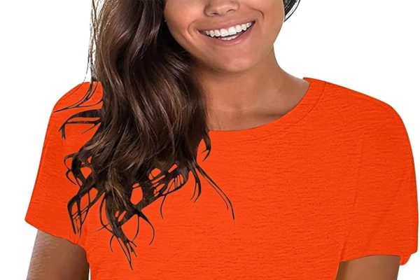 Uwdiohq Top Casual in Cotone Tinta Unita da Donna Girocollo Manica Corta Top Camicie Camicie Larghe Magliette Top Larghi Casual Camicette Eleganti in Estiva Semplice Comodo Tee