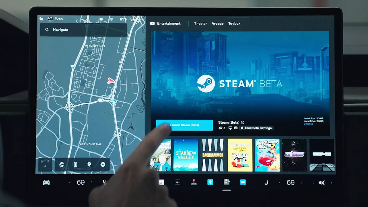 Tesla rimuove il supporto ai giochi Steam dai propri veicoli