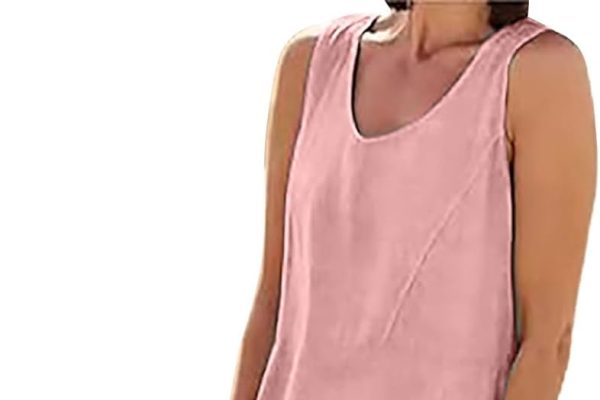 Cocila Summer Dresses for Women Abito Casual da Donna Solido Abito Tondo con Scollo a V Senza Maniche Abito con Taschino Abito Ampio Abiti Corti Invernali Vestitini Estivi Donna