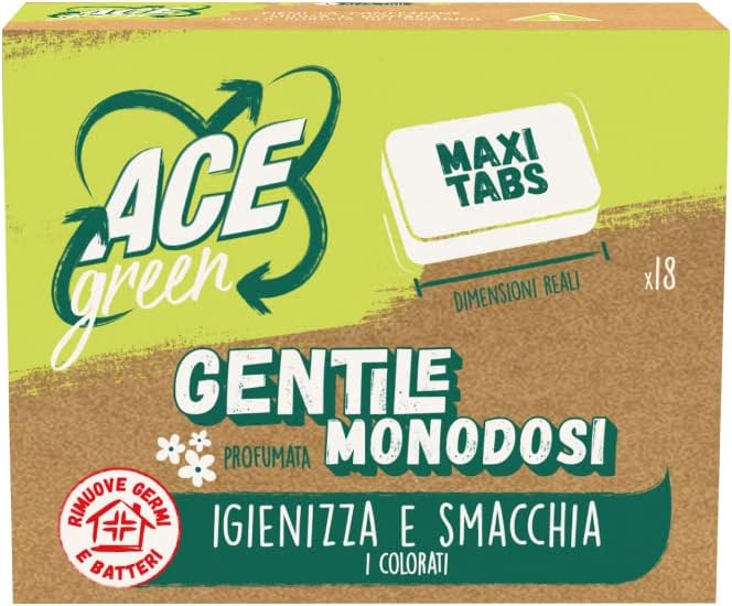 ACE CANDEGGINA GENTILE GREEN MONODOSE, Confezione da 18 tabs