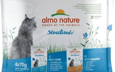 almo nature Pfc Functional Sterilised con Merluzzo e Con Pollo, Blue, 70 g, Confezione Da 6