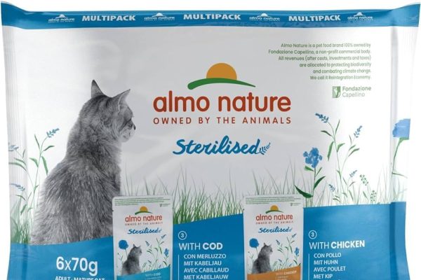 almo nature Pfc Functional Sterilised con Merluzzo e Con Pollo, Blue, 70 g, Confezione Da 6
