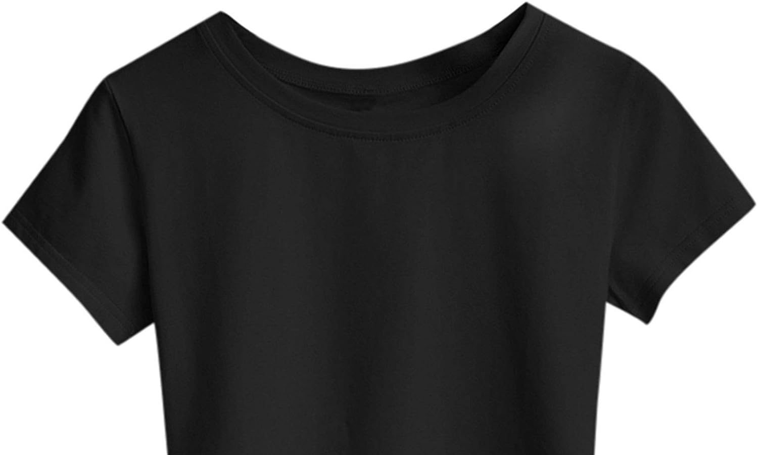 Uwdiohq Top Casual Camicetta Canotta Donna Colore Crop Solid T-Shirt Camicetta da Donna Maglia Taglio Asimmetrico Estiva Semplice Top Basic vestibilità Leggera Maglietta