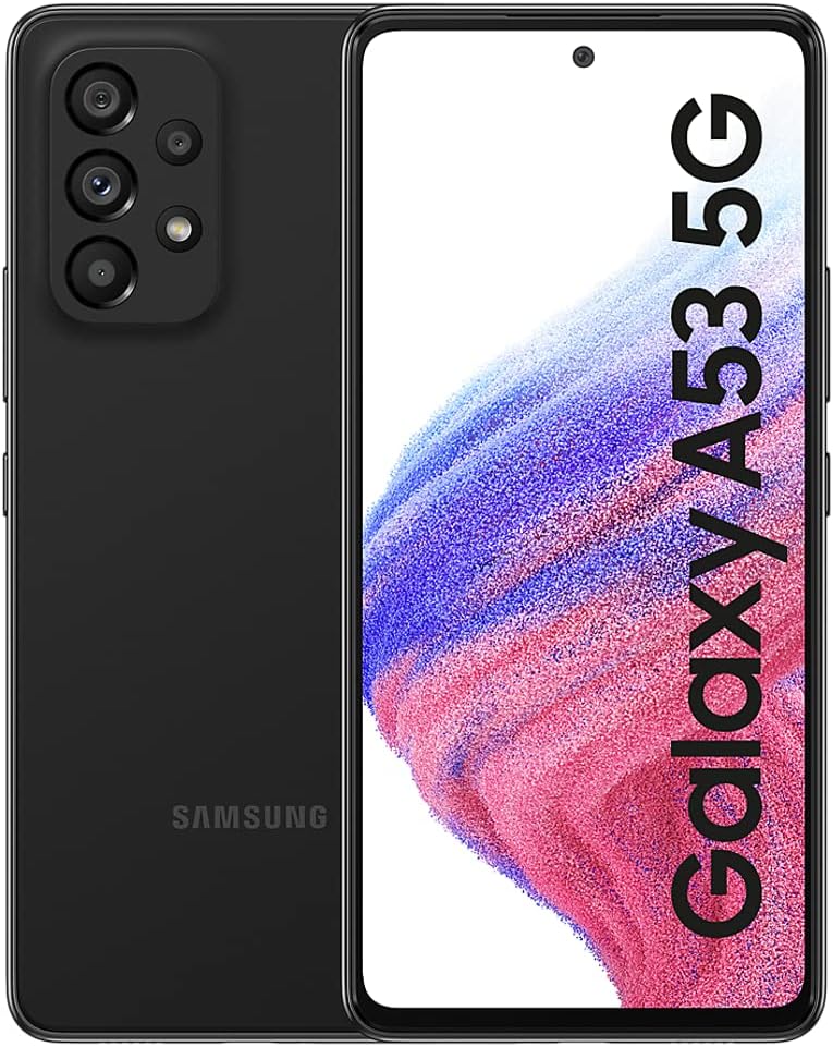 Samsung Galaxy A53 5G Smartphone Android, Display Infinity-O FHD+ Super AMOLED 6.5”¹, 6GB RAM e 128GB di memoria interna espandibile², Batteria 5.000 mAh, Awesome Black [Versione Italiana]