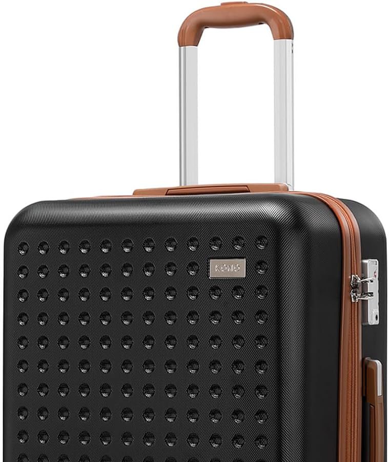 Kono Valigia Grande da 76cm Trolley Bagaglio Rigida e Leggero Valigie con TSA Lucchetto e 4 Ruote Girevoli (Nero)