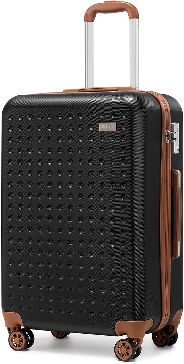 Kono Valigia Grande da 76cm Trolley Bagaglio Rigida e Leggero Valigie con TSA Lucchetto e 4 Ruote Girevoli (Nero)