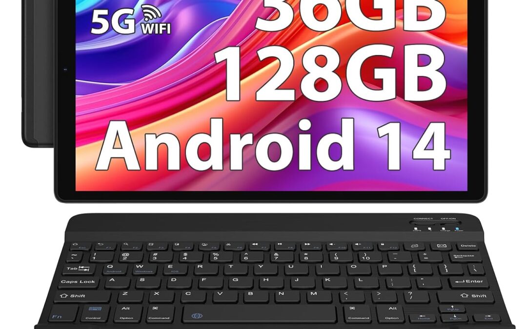 PIXPEAK Tablet 10 pollici 4G lte e 5G WiFi, Android 14.0 Octa-Core 2.0GHz, 36GB RAM, 128GB ROM (1TB Espandibile), INCELL 1920 * 1200, 13MP+8MP, Tablet in offerta con Tastiera etc, GPS/Bluetooth, Nero