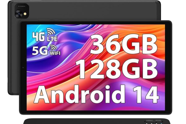 PIXPEAK Tablet 10 pollici 4G lte e 5G WiFi, Android 14.0 Octa-Core 2.0GHz, 36GB RAM, 128GB ROM (1TB Espandibile), INCELL 1920 * 1200, 13MP+8MP, Tablet in offerta con Tastiera etc, GPS/Bluetooth, Nero