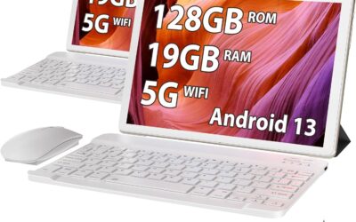 HEASUR Tablet 10 Pollici, Tablet Android 13,Tablet in Offerta 19GB RAM+128GB ROM(TF 1TB), Octa-Core 2.0 GHz,WiFi 5G/2.4G BT5.0, Camera 8000mAh,8MP+5MP,Tablet con Tastiera e Penna&Custodia – Gold