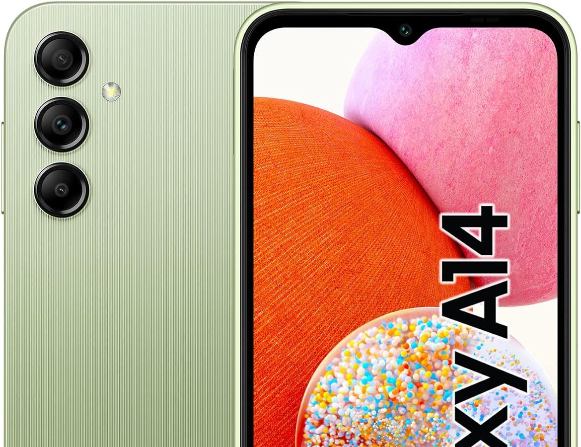 Samsung Galaxy A14 Smartphone Android, Display LCD FHD+ 6.6″, 4GB RAM, 128GB Memoria interna espandibile, Batteria 5.000 mAh, Light Green [Versione italiana]