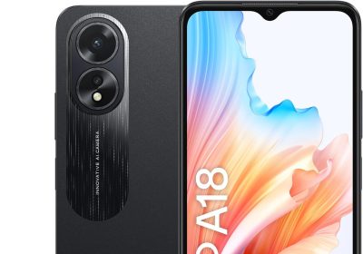 OPPO A18 4G Smartphone, AI Doppia fotocamera 8+2MP, Selfie 5MP, Display 6.56” 90HZ LCD HD+, 5000mAh, RAM 4 (Esp 1GB/2GB/4GB)+ROM 128GB (esp1TB), IP54, Supporto Auto [Versione Italia], Glowing Black