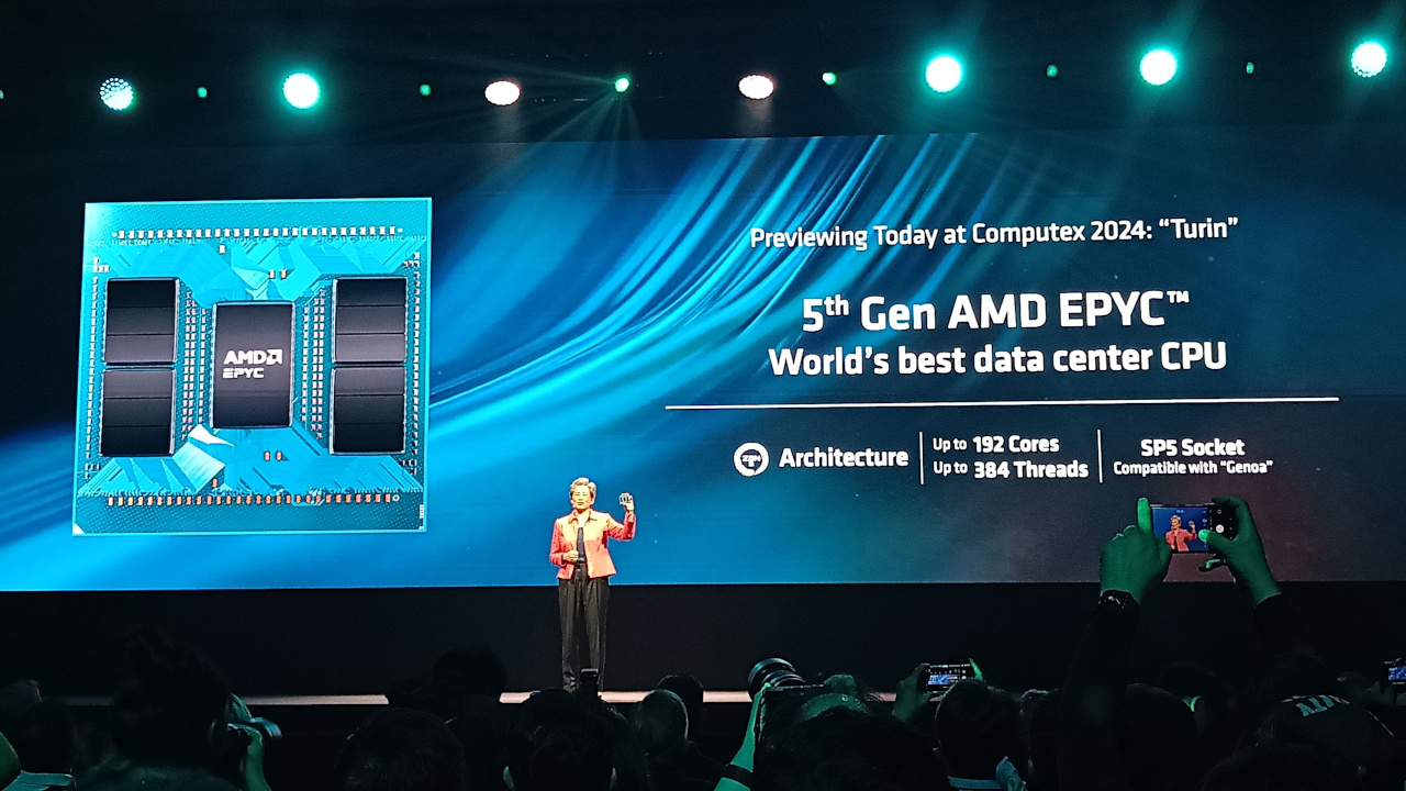 EPYC di 5a generazione: AMD svela Turin con 192 core e 384 thread al Computex 2024